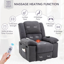 Load image into Gallery viewer, Massage Recliner Power Lift Chair With Adjustable Massage And Heating Function
