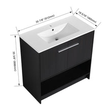 Load image into Gallery viewer, Modern Bathroom Vanity With Ceramic Sink, Freestanding Cabinet, Soft Closing Doors
