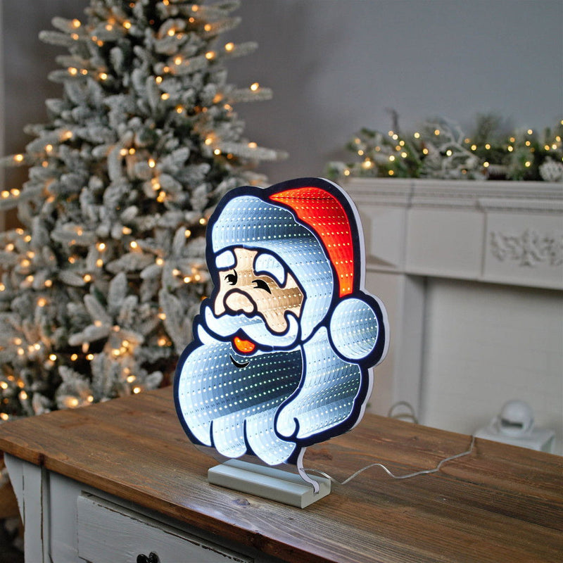 Christmas Santa Tabletop Sign With LED (633793) - Red / White