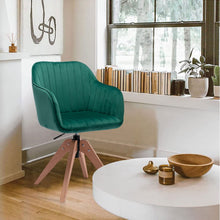 Load image into Gallery viewer, Tufted Upholstered Velvet Dining Arm Chair - Green

