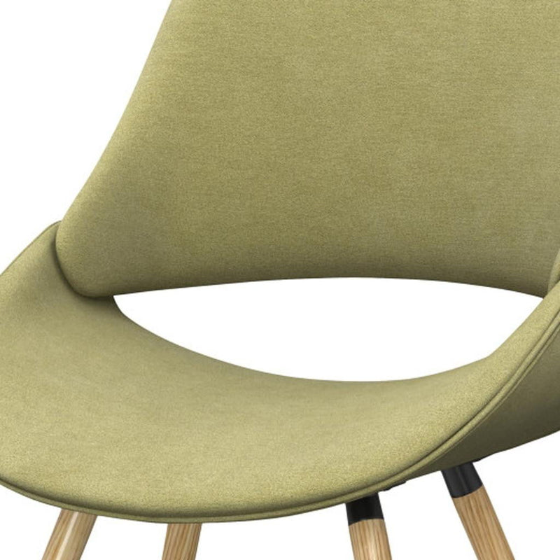 Wood Dining Parsons Chair - Neon Green / Brown