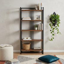 Load image into Gallery viewer, Five Tier Etagere Bookcase - Brown

