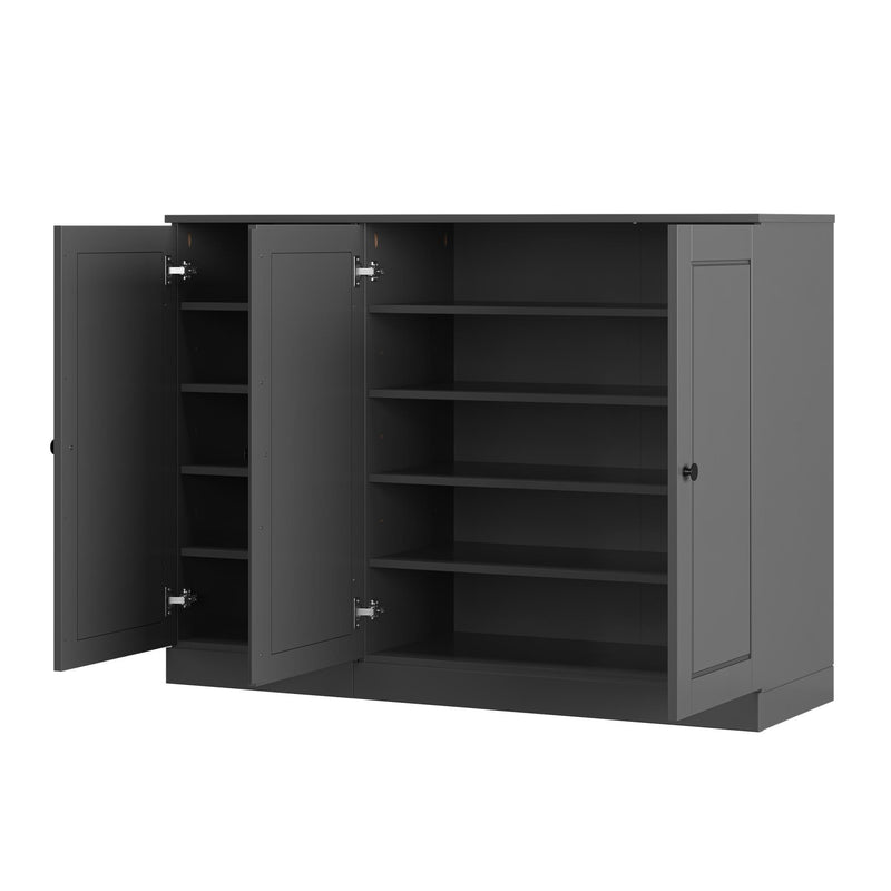Solid Woodshoe Storage Cabinet (755963) - Gray