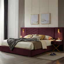 Load image into Gallery viewer, Comfortable Upholstered Bed With Vertical Channel Tufted Wingback Headboard

