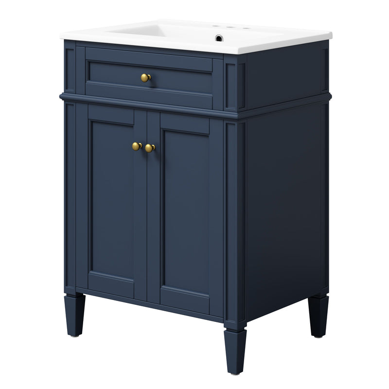 Modern Bathroom Vanity With Tip-Out Drawer And Soft-Close Hinges