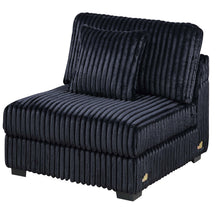 Load image into Gallery viewer, Armless Chair With Pillow, Living Room Furniture, Soft Upholstered - Black
