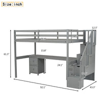 Load image into Gallery viewer, Loft Bed Frame With Built In Desk And Double Storage Drawers
