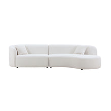 Load image into Gallery viewer, Luxury Modern Style Living Room Upholstery Curved Sofa with Chaise 2-Piece Set, Right Hand Facing Sectional,  Boucle Couch, White
