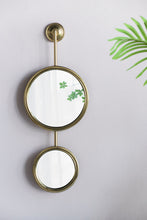 Load image into Gallery viewer, 2 Circle Mirrors For Wall Decor, Unique Contemporary Wall Mirror For Living Room Bedroom Entryway - Gold
