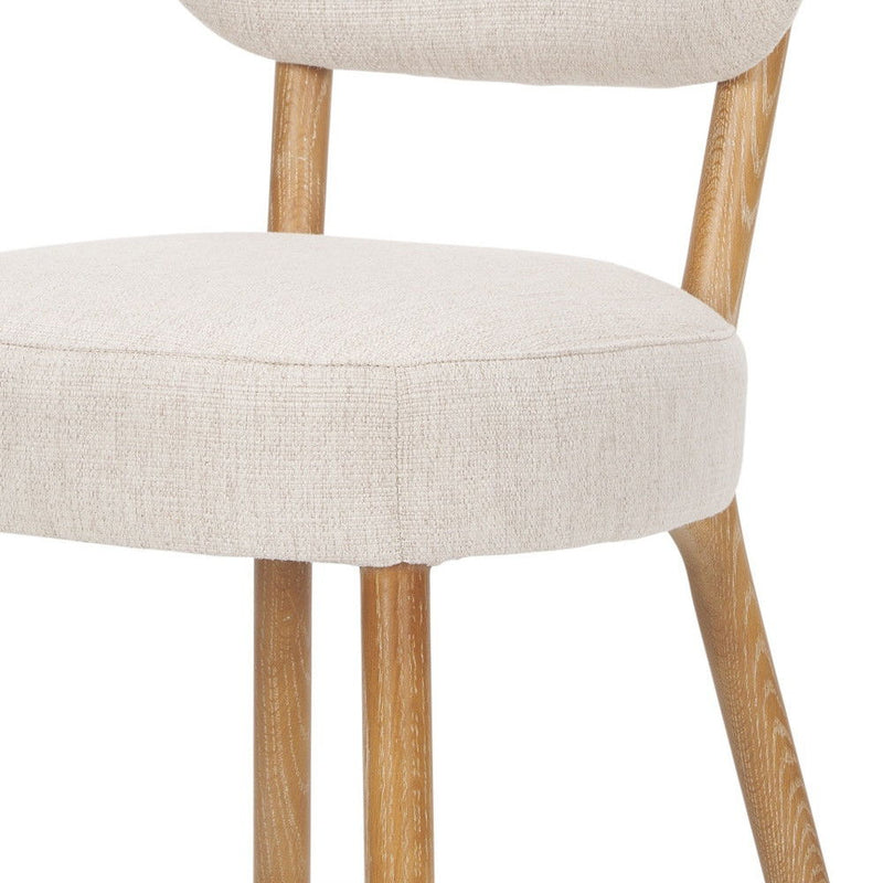 Upholstered Fabric Open Back Dining Side Chair - Beige
