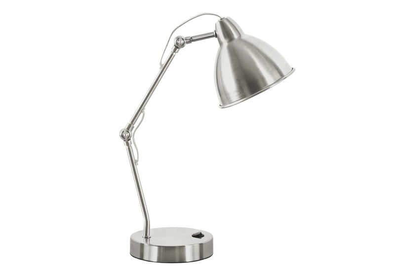 Metal Round USB Table Lamp With Nickel Dome Shade - Nickel