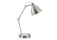 Load image into Gallery viewer, Metal Round USB Table Lamp With Nickel Dome Shade - Nickel
