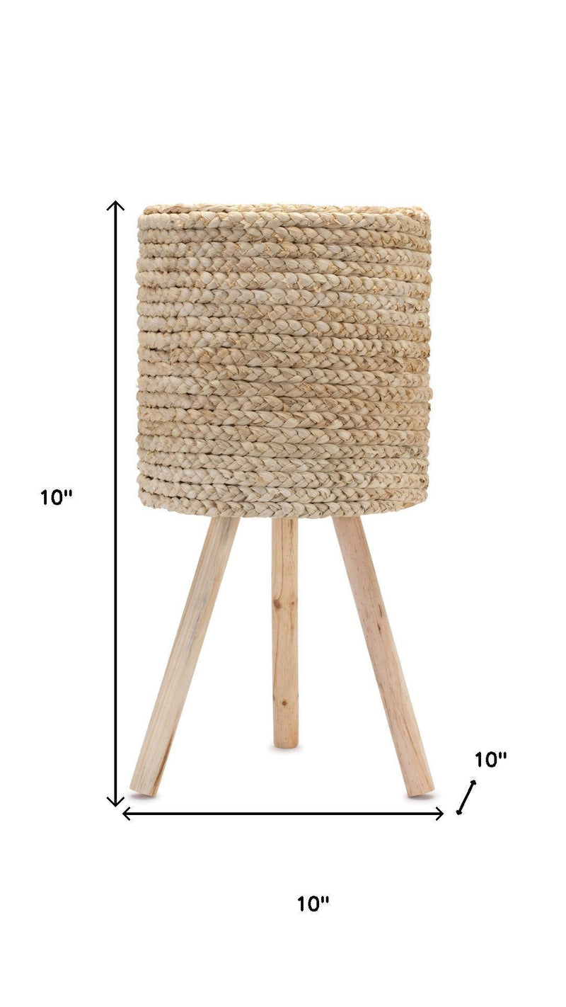 Wood 27" Ounce Round Pot Planter - Beige