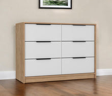 Load image into Gallery viewer, Six Drawer Double Dresser - White And Natural

