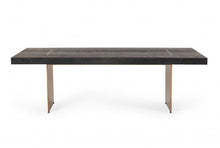Load image into Gallery viewer, 95" Metal Sled Base Dining Table - Dark Brown
