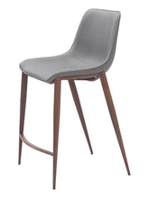Load image into Gallery viewer, 26" Modern Slate Faux Leather And Steel Counter Height Bar Chairs (Set of 2) - Gray
