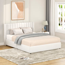 Load image into Gallery viewer, Anda Queen Size Ivory Boucle Upholstered Platform Bed with Patented 4 Drawers Storage, Tufted Headboard, Wooden Slat Mattress Support, No Box Spring Needed.
