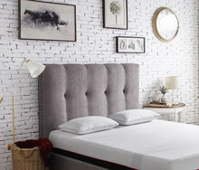Load image into Gallery viewer, Bridgevine Home - Queen Size Tufted Upholstered Headboard With Nailhead Trim - Gray
