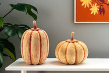Load image into Gallery viewer, Pumpkin Thanksgiving Pumpkin Tabletop Sculpture (Set of 2) - Orange
