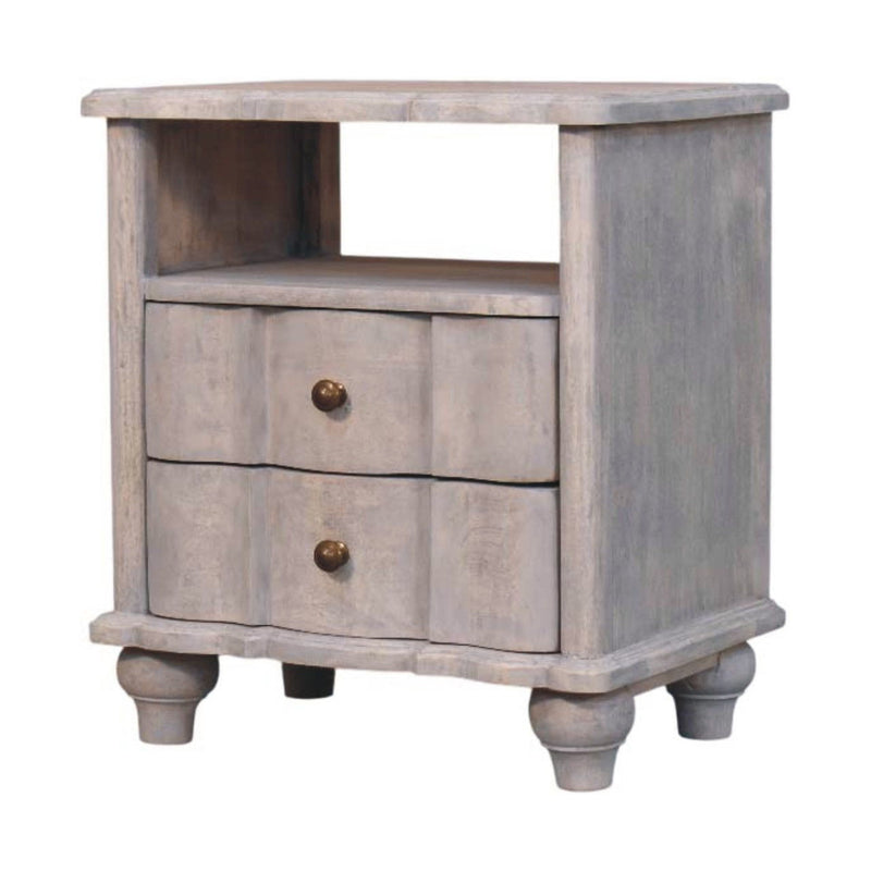 Solid Wood Two Drawer Nightstand (719628) - Brown