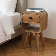 Load image into Gallery viewer, 16" Modern Solid Wood Square One Drawer Nightstand - Oak
