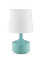 Load image into Gallery viewer, Metal Bedside Table Lamp With White Shade - Blue
