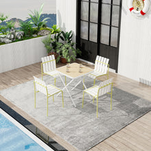 Load image into Gallery viewer, 4 Piece Set Of Modern Color Block Designed Single Chairs With Folding Square Table
