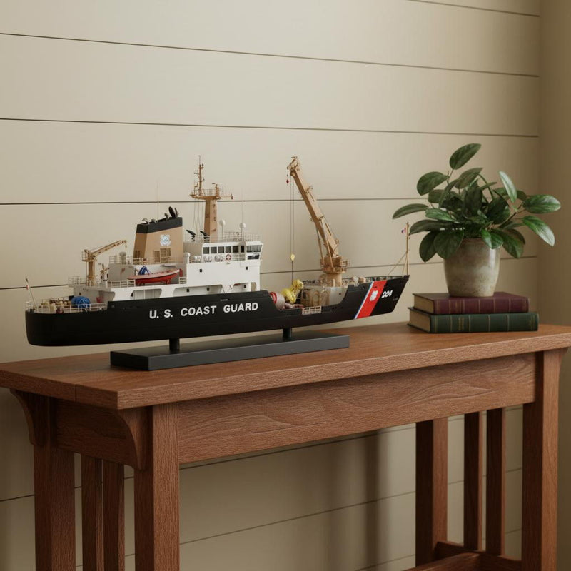 Hand Painted Model Boat (624550) - Black / White