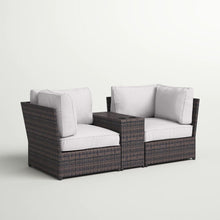 Load image into Gallery viewer, Outdoor Wicker Loveseat With Cushions
