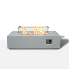 Load image into Gallery viewer, Outdoor Concrete Propane Gas Rectangle Fire Pit Table
