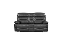 Load image into Gallery viewer, Faux Leather Love Seat With Storage Manual Reclining - Gray
