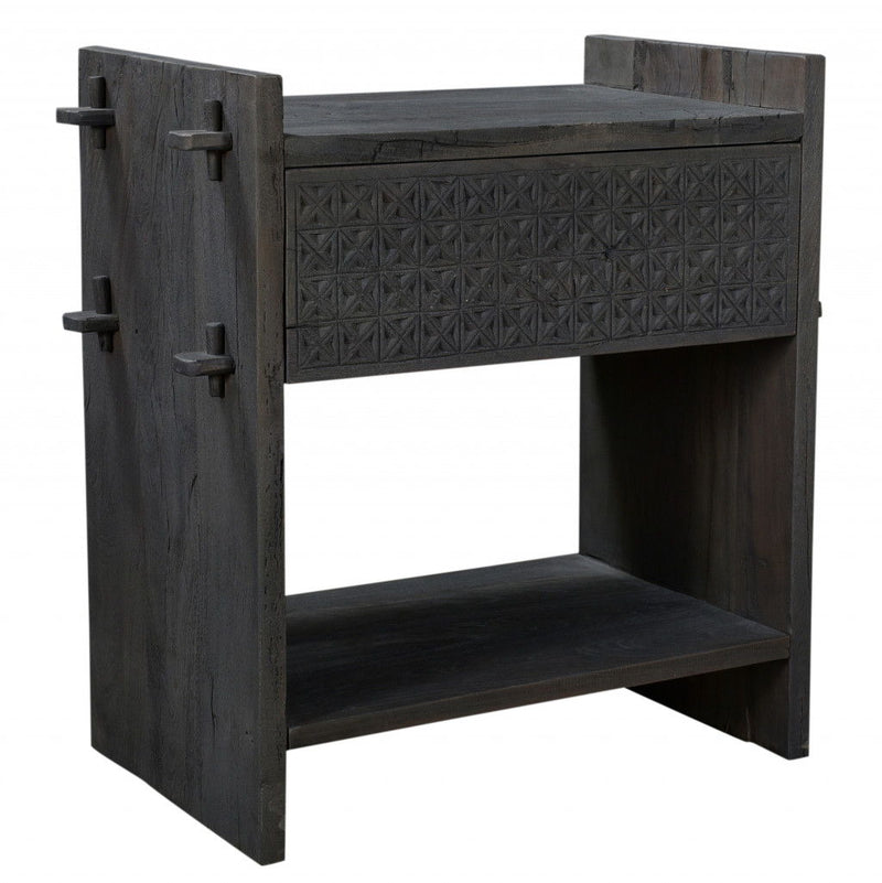 One Drawer Nightstand - Dark Gray