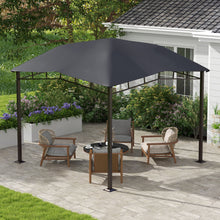 Load image into Gallery viewer, Outsunny - 10' x 10' Soft Top Patio Gazebo Outdoor Canopy With Unique Geometric Design Roof, All-Weather Steel Frame - Gray
