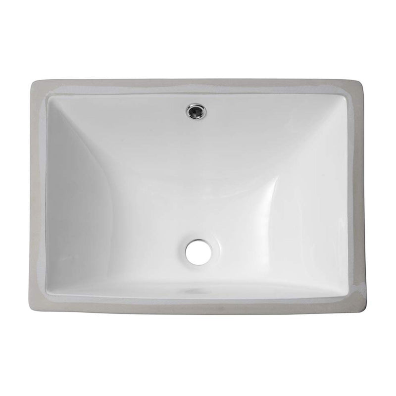 European Style Ceramic Rectangular Undermount Bathroom Sink With Overflow