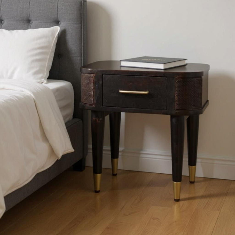 18" Two Drawer Nightstand - Brown