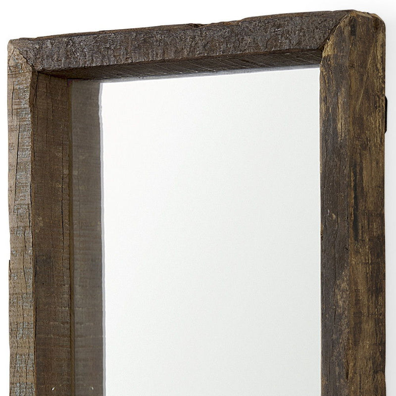 18" Solid Framed Accent Mirror - Brown