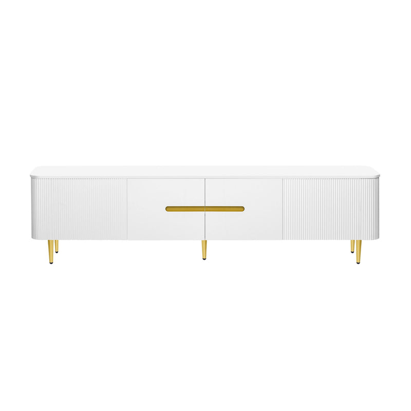 TV Stand For TVs, Media Console With 4 Spacious Cabinets For Living Room