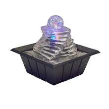Load image into Gallery viewer, Poly Design Tabletop Fountain With LED - Clear / Ice
