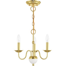Load image into Gallery viewer, 13" Three Light Dimmable Chandelier With Shades - Brass
