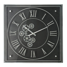 Load image into Gallery viewer, Vintage Style Gears Square Wall Clock - Black / Silver
