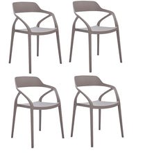 Load image into Gallery viewer, Heavy Duty Plastic Open Back Dining Arm Chair (Set of 4) - Gray
