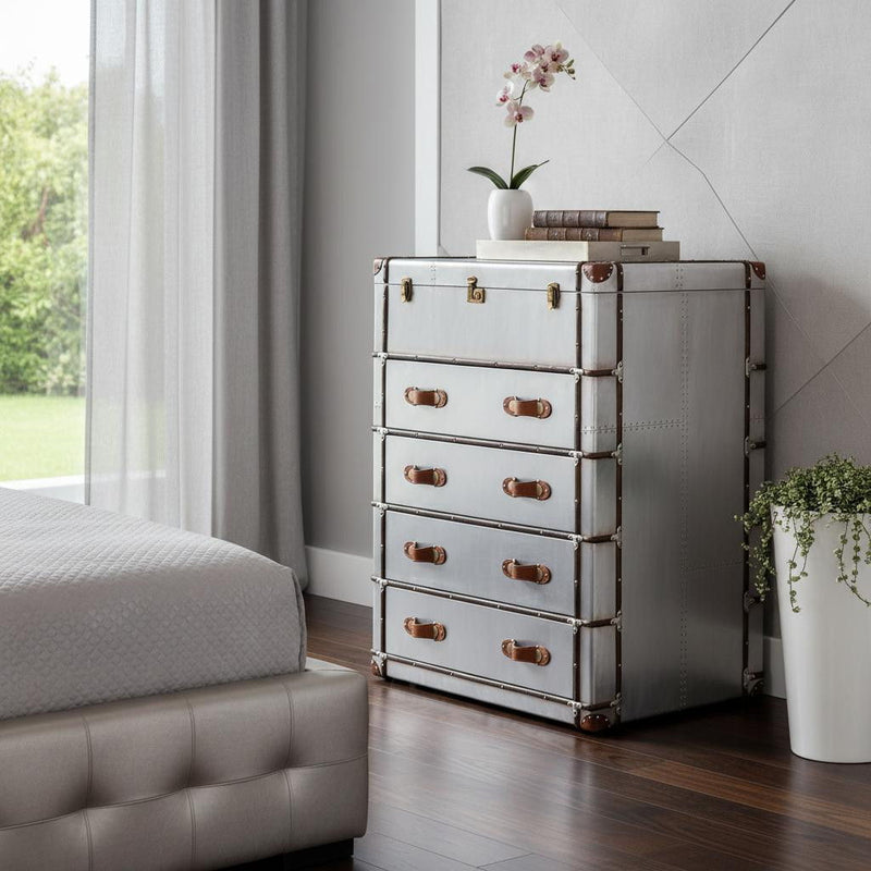 Four Drawer Dresser - Silver