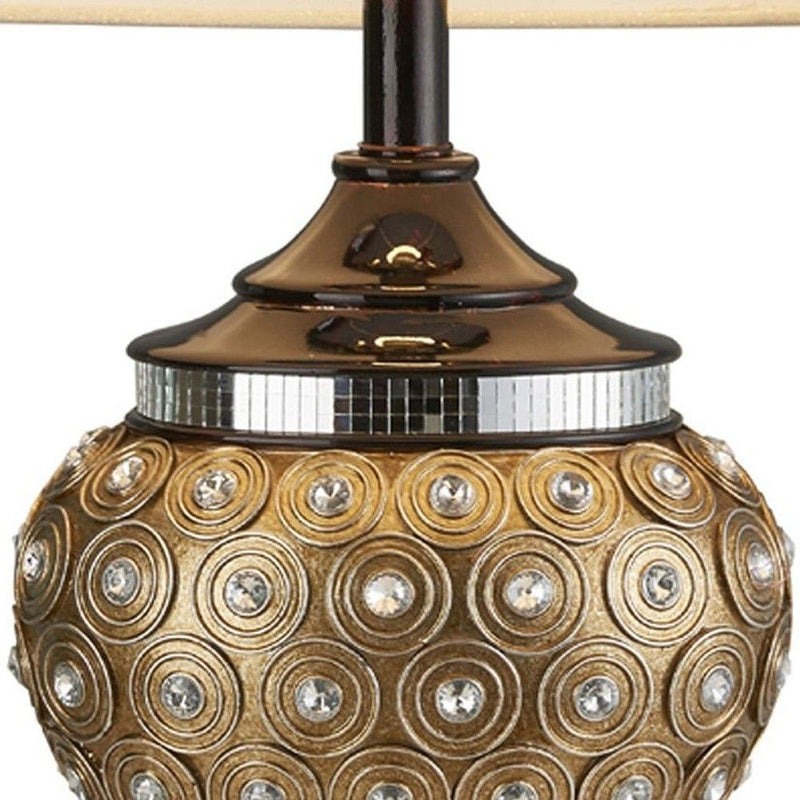 Glitzy Bejeweled Table Lamp - Gold