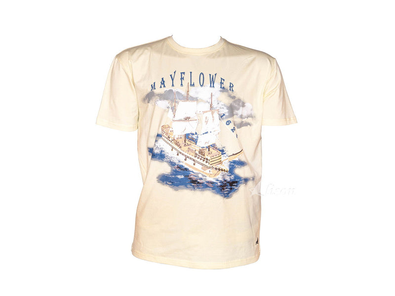 Fabric Hand Painted Model Boat - Beige / Blue