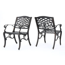 Load image into Gallery viewer, Luminea - Outdoor Aluminum Dining Chair With Scroll Design, Lattice Pattern And Cabriole Legs - Copper
