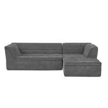 Load image into Gallery viewer, Upholstered L-Shaped Modular Sectional Sofa With Chaise, Wave-Shaped Armrest

