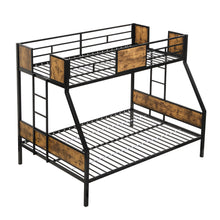 Load image into Gallery viewer, Modern Metal Bunk Bed With Side Ladders And Guardrail
