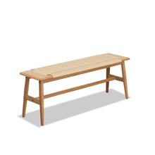 Load image into Gallery viewer, Woven Design Dining Bench For Dining Room, Bedroom - Natural Oak
