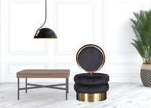 Load image into Gallery viewer, Velvet And Gold Contemporary Barrel Chair - Black
