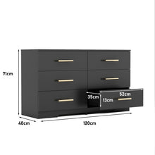Load image into Gallery viewer, Large 6 Drawers Chest Of Drawer Dressers Table With Handle

